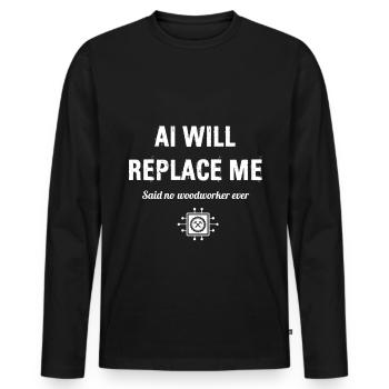 Woodworking Carpenter Carpenter Profession - Men's Premium Organic Long Sleeve Shirt - black - Front - Nico (187cm)