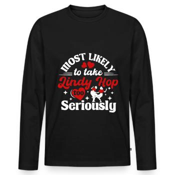 Lindy Hop Swing Tanz Paar Tänzer Swing Tanz - Männer Premium Bio Langarmshirt - Schwarz - Vorne - Nico (187cm)