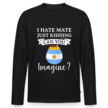 Drapeau de l’Argentine Thé yerba maté argentin - T-shirt manches longues Premium bio Homme - noir - Devant - Nico (187cm)