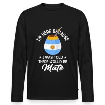 Drapeau de l’Argentine Thé yerba maté argentin - T-shirt manches longues Premium bio Homme - noir - Devant - Nico (187cm)