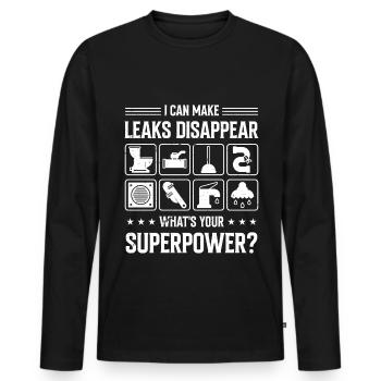 Sanitär Abfluss Chirurg Job Beruf - Männer Premium Bio Langarmshirt - Schwarz - Vorne - Nico (187cm)