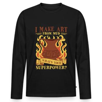 Pottery Lover Clay Ceramic Four - T-shirt manches longues Premium bio Homme - noir - Devant - Nico (187cm)