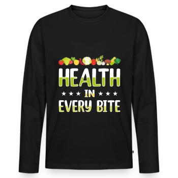 Veganer Vegetarier Lebensmittel Diät - Männer Premium Bio Langarmshirt - Schwarz - Vorne - Nico (187cm)
