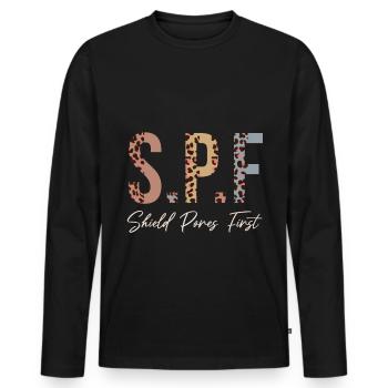 Esthéticienne, Soins de la peau, Beauté, Dermantologue, - T-shirt manches longues Premium bio Homme - noir - Devant - Nico (187cm)