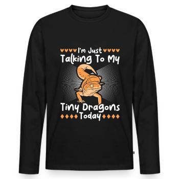 Reptile Lover Lizard Collector Crestie - Men's Premium Organic Long Sleeve Shirt - black - Front - Nico (187cm)