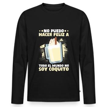 Puerto Rico Puerto-ricanischer Eierlikör - Männer Premium Bio Langarmshirt - Schwarz - Vorne - Nico (187cm)