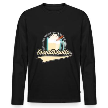 Puerto Rico Puerto-ricanischer - Männer Premium Bio Langarmshirt - Schwarz - Vorne - Nico (187cm)