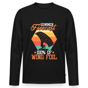 Wingsurfing Foil Wing Wing Boarding Wing Foiling - Männer Premium Bio Langarmshirt - Schwarz - Vorne - Nico (187cm)