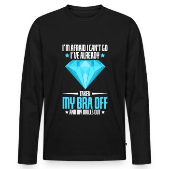 Embroidery Craft Hobby Diamond Painter Diamond - Men's Premium Organic Long Sleeve Shirt - black - Front - Nico (187cm)