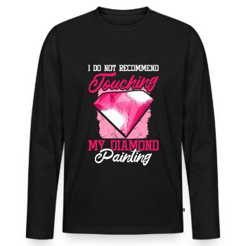 Embroidery Craft Hobby Diamond Painter Diamond - Men's Premium Organic Long Sleeve Shirt - black - Front - Nico (187cm)