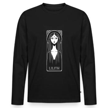 Lilith, Démon, Gothique, Mythologie, Folklore, - T-shirt manches longues Premium bio Homme - noir - Devant - Nico (187cm)