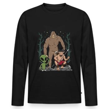 Folklore, créatures mythiques, Indiens - T-shirt manches longues Premium bio Homme - noir - Devant - Nico (187cm)