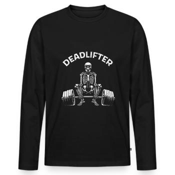 Deadlifter Bodybuilder Deadlift Training Fitness - Männer Premium Bio Langarmshirt - Schwarz - Vorne - Nico (187cm)