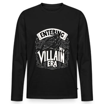 Eintritt In Meine Schurken-ära Krähe Rabe - Männer Premium Bio Langarmshirt - Schwarz - Vorne - Nico (187cm)