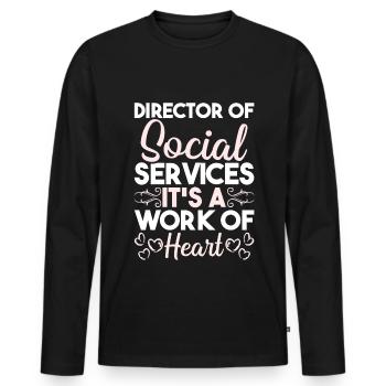 Beruf Direktor Der Sozialen Dienste Soziales - Männer Premium Bio Langarmshirt - Schwarz - Vorne - Nico (187cm)