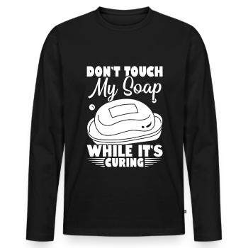 Saponification Soap Making Soap Boiler - Men's Premium Organic Long Sleeve Shirt - black - Front - Nico (187cm)