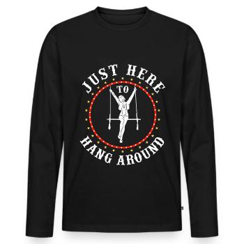 Cirque, Tissus aériens, Aériste, Acrobatie, Trapèze - T-shirt manches longues Premium bio Homme - noir - Devant - Nico (187cm)