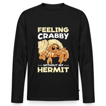 Fruits de mer, Fruits de mer, Moules, Bernard-l’ermite - T-shirt manches longues Premium bio Homme - noir - Devant - Nico (187cm)