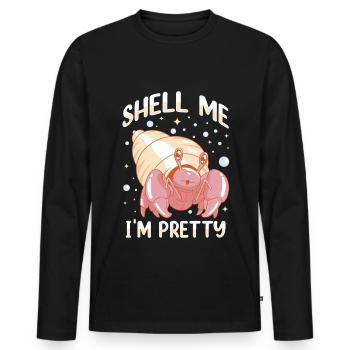 Fruits de mer, Fruits de mer, Moules, Bernard-l’ermite - T-shirt manches longues Premium bio Homme - noir - Devant - Nico (187cm)