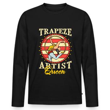 Cirque, Tissus aériens, Aériste, Acrobatie, Trapèze - T-shirt manches longues Premium bio Homme - noir - Devant - Nico (187cm)