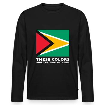 Diese Farben Fließen Durch Meine Adern Design For - Männer Premium Bio Langarmshirt - Schwarz - Vorne - Nico (187cm)