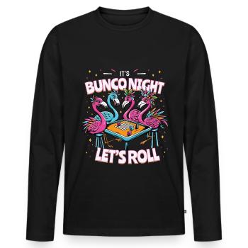 Bunco Night Flamingo Bunco Group Bunco Players - Men's Premium Organic Long Sleeve Shirt - black - Front - Nico (187cm)
