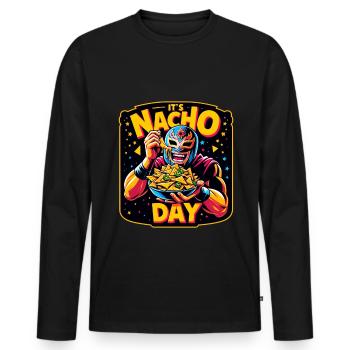 Mexican wrestling wrestler Lucha Libre Nacho - Men's Premium Organic Long Sleeve Shirt - black - Front - Nico (187cm)