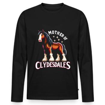 Amateurs de chevaux de trait race de cheval géant Clydesdale - T-shirt manches longues Premium bio Homme - noir - Devant - Nico (187cm)