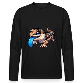 Lizard Collector Reptile Lover - Men's Premium Organic Long Sleeve Shirt - black - Front - Nico (187cm)