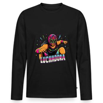 Mexican Wrestling Wrestler Lucha Libre Mask - Men's Premium Organic Long Sleeve Shirt - black - Front - Nico (187cm)
