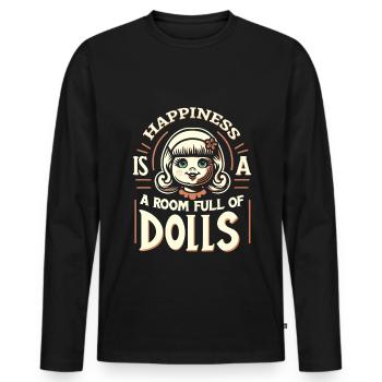 Poupée amant collection poupées Vintage porcelaine - T-shirt manches longues Premium bio Homme - noir - Devant - Nico (187cm)