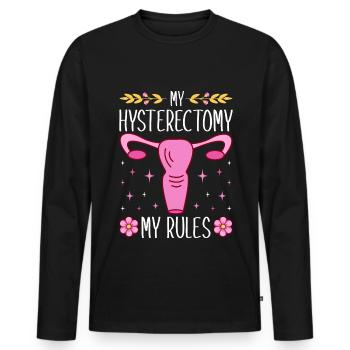 Endometriose Abdomenpflege Gynäkologische - Männer Premium Bio Langarmshirt - Schwarz - Vorne - Nico (187cm)