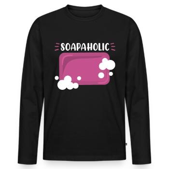 Homemade Soap House-Wife Hobby Crafting - Men's Premium Organic Long Sleeve Shirt - black - Front - Nico (187cm)
