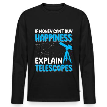 Stargazing Star Telescope - Men's Premium Organic Long Sleeve Shirt - black - Front - Nico (187cm)