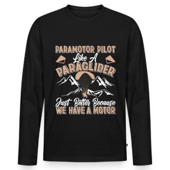 Parapente motorisé Paramotorist Adventure - T-shirt manches longues Premium bio Homme - noir - Devant - Nico (187cm)