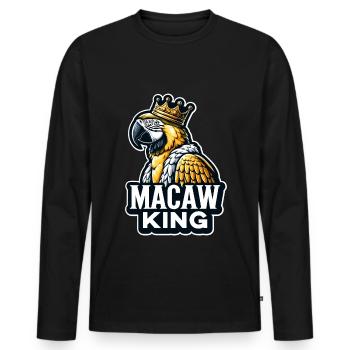 Gold Macaw Liebhaber Design Ornithologie Parrot - Männer Premium Bio Langarmshirt - Schwarz - Vorne - Nico (187cm)