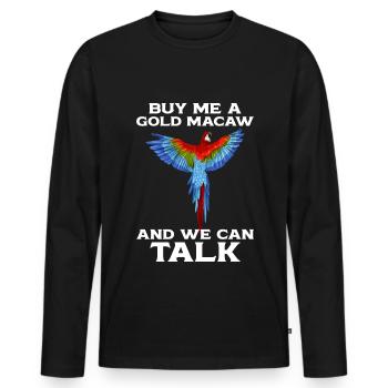 Blau-gold-ara Ornithologe Enthusiast Geschenk - Männer Premium Bio Langarmshirt - Schwarz - Vorne - Nico (187cm)