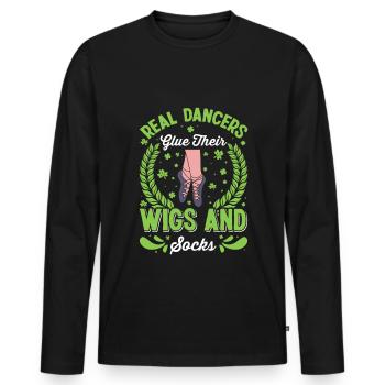 Irish Dance Irish Dancing - Men's Premium Organic Long Sleeve Shirt - black - Front - Nico (187cm)