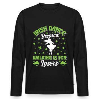 Irish Dance Irish Dancing - Men's Premium Organic Long Sleeve Shirt - black - Front - Nico (187cm)