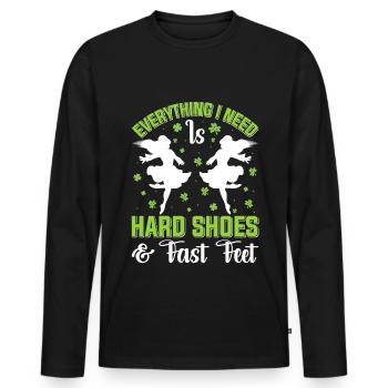 Irish Dance Irish Dancing - Men's Premium Organic Long Sleeve Shirt - black - Front - Nico (187cm)
