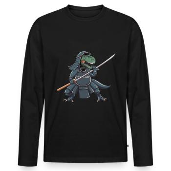Kendo MMA Fighter Martial Arts - Men's Premium Organic Long Sleeve Shirt - black - Front - Nico (187cm)