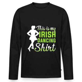 Irish Dance Irish Dancing - Men's Premium Organic Long Sleeve Shirt - black - Front - Nico (187cm)