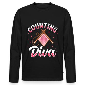 Crochet Lover Funny Loop & Hook Design - Männer Premium Bio Langarmshirt - Schwarz - Vorne - Nico (187cm)