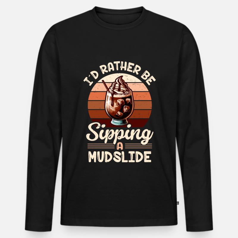 Mudslide Cocktail - Männer Premium Bio Langarmshirt - Schwarz