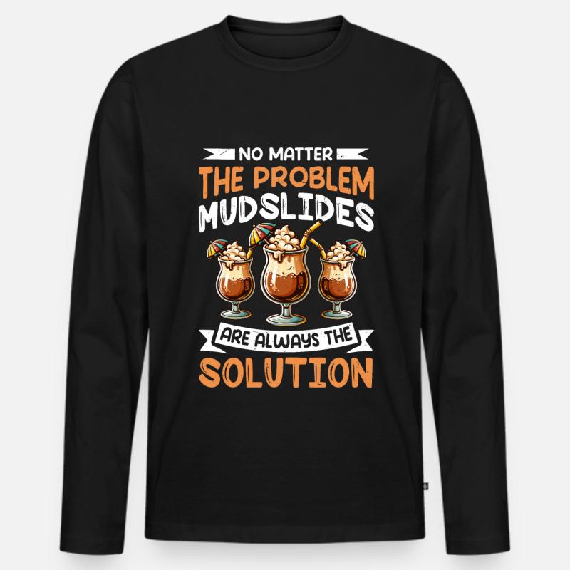 Mudslide Cocktail - Männer Premium Bio Langarmshirt - Schwarz