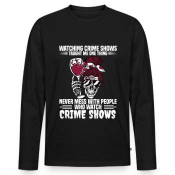 True Crime - Men's Premium Organic Long Sleeve Shirt - black - Front - Nico (187cm)