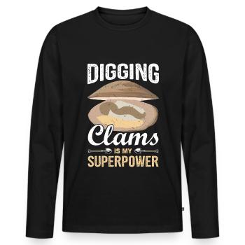 Muscheln Meerefrüchte - Männer Premium Bio Langarmshirt - Schwarz - Vorne - Nico (187cm)