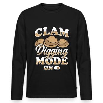 Moules Fruits de mer - T-shirt manches longues Premium bio Homme - noir - Devant - Nico (187cm)