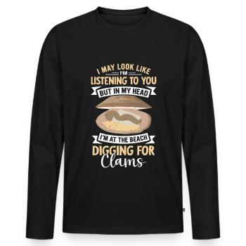Muscheln Meerefrüchte - Männer Premium Bio Langarmshirt - Schwarz - Vorne - Nico (187cm)