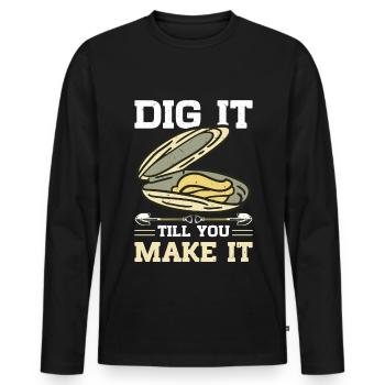 Muscheln Meerefrüchte - Männer Premium Bio Langarmshirt - Schwarz - Vorne - Nico (187cm)